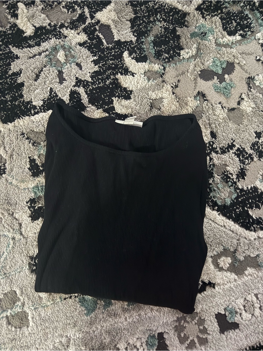 Black Ribbed Women's Shirt - Classic Minimalist Style